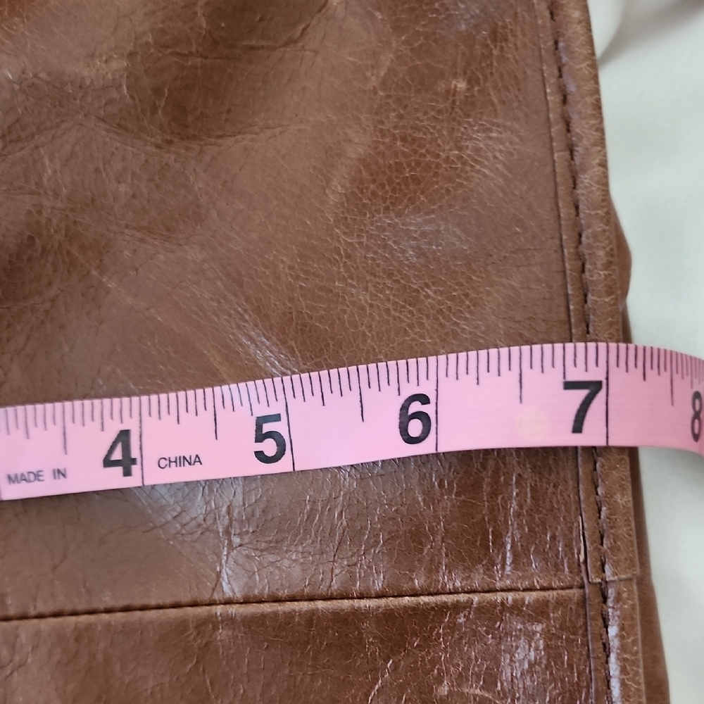 HOBO Vintage Grunge Distressed Rich Brown 100% Genuine Leather Shoulder Bag - Picture 14 of 14
